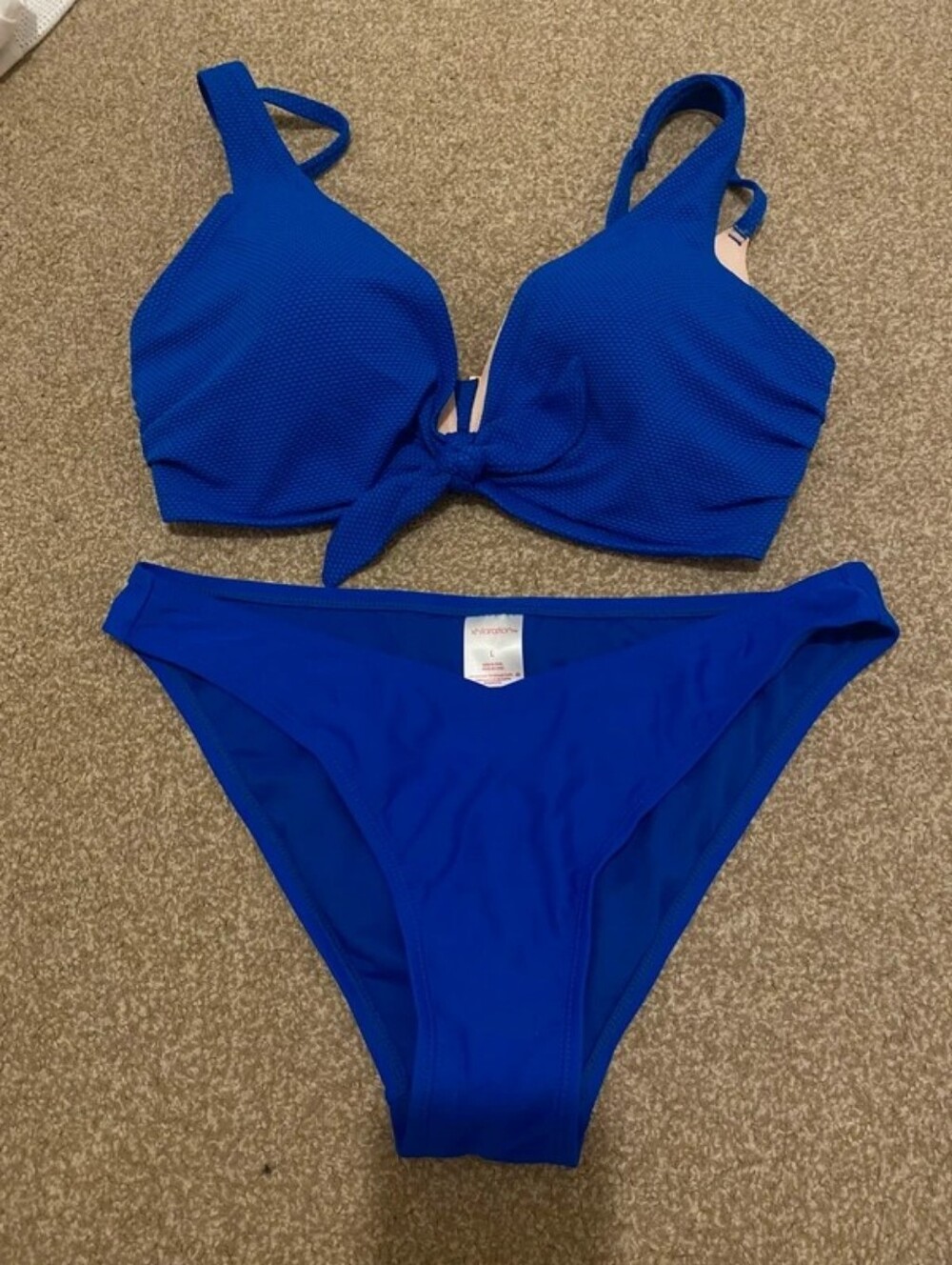 Shade & Shore Cobalt Blue Knot-Front Bikini Set
